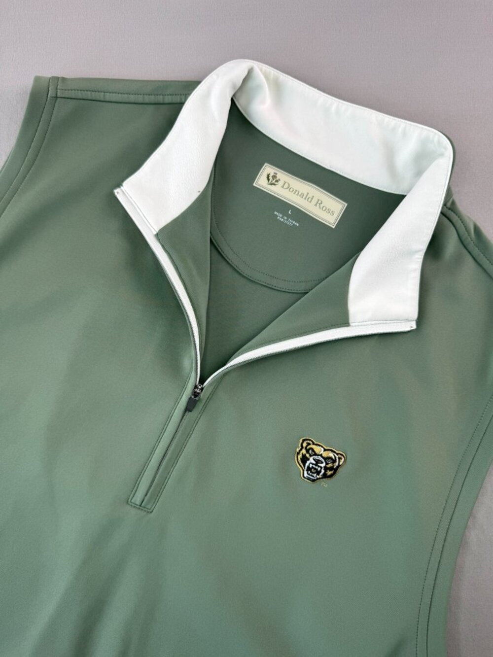 Donald Ross Men's L Golf Vest Chest Logo 1/4 Zip Preppy Summer Active Lifestyle
